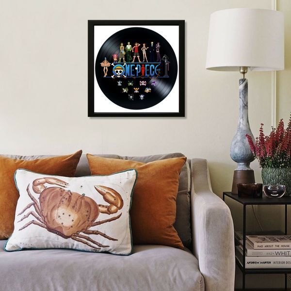 Vinyl Record Decor in a Wooden Frame One Piece Jolly Roger 14" 264-4-1 photo
