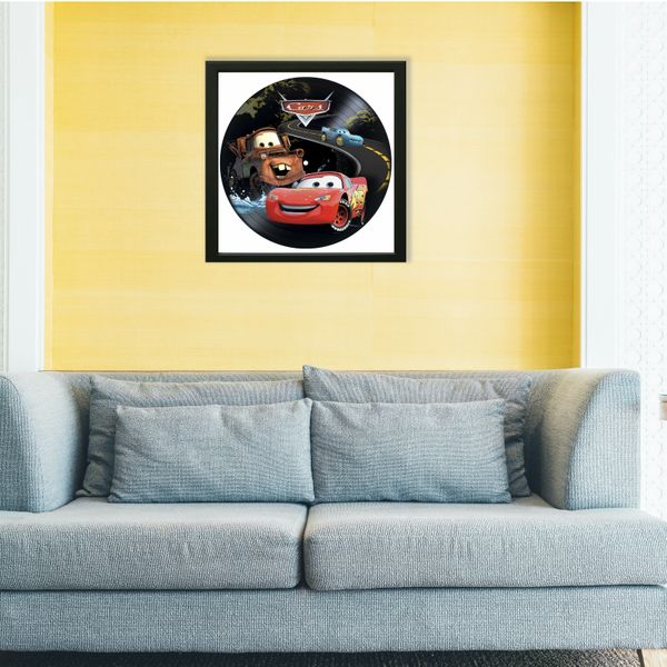 Vinyl Record Decor in a Wooden Frame Cars 14" UF-Frame-C-Cars-1 photo