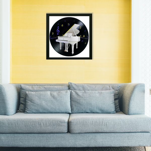 Vinyl Record Decor in a Wooden Frame Piano 14" 591-4-1 photo