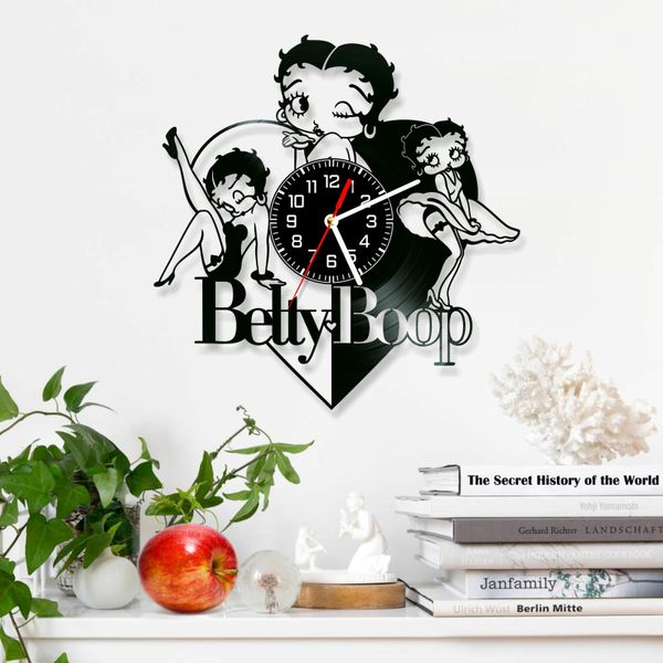 Wall Vinyl Record Clock Betty Boop 12" Vinyl-Clock-M-Betty Boop-3 photo