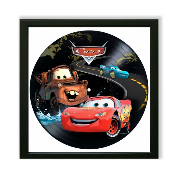 Vinyl Record Decor in a Wooden Frame Cars 14" UF-Frame-C-Cars-1 photo