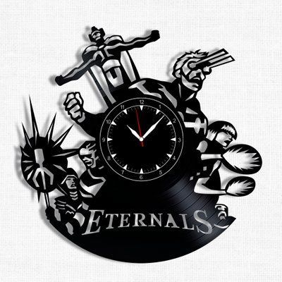 Настінний вініловий годинник Вічні&nbsp;, діаметр 30см Vinyl-Clock-Eternals-1 фото