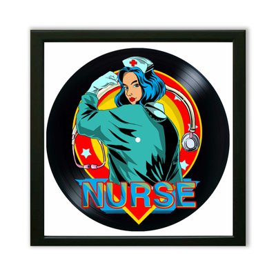 Vinyl Record Decor in a Wooden Frame Nurse 14" UF-Frame-Nurse-2 photo