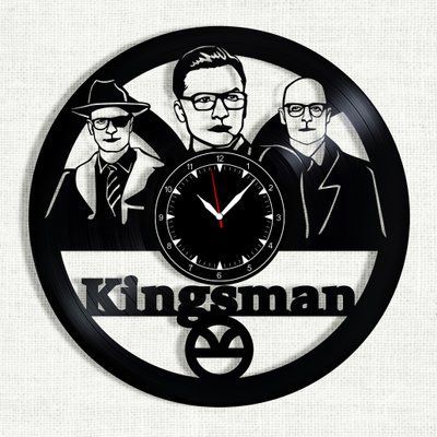 Настінний вініловий годинник Кінгсман, діаметр 30см Vinyl-Clock-M-Kingsman-1 фото