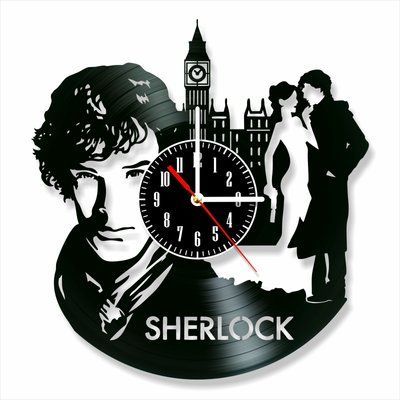 Настінний вініловий годинник Шерлок, діаметр 30см Vinyl-Clock-M-Sherlock-3 фото