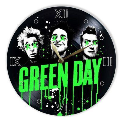 Wall Vinyl Record Clock Green Day 12" UF-Clock-Green Day-1 photo