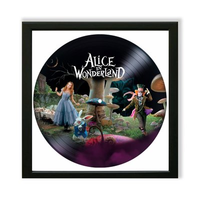 Vinyl Record Decor in a Wooden Frame Alice in Wonderland 14" UF-Frame-M-Alice in Wonderland-1 photo