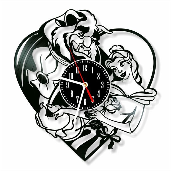 Wall Vinyl Record Clock Beauty and the Beast 12" Vinyl-Clock-C-Beauty and the Beast-7 photo