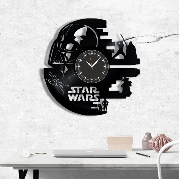 Настінний вініловий годинник Зоряні війни, діаметр 30см Vinyl-Clock-Star Wars-3 фото