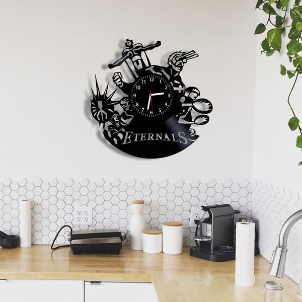 Настінний вініловий годинник Вічні&nbsp;, діаметр 30см Vinyl-Clock-Eternals-1 фото