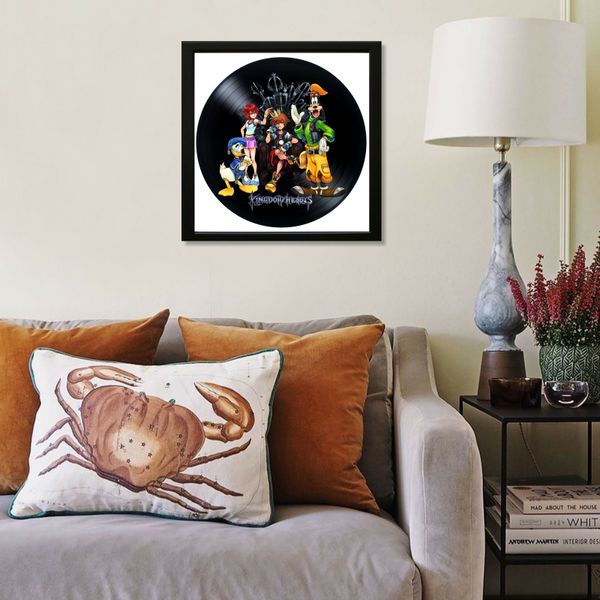 Vinyl Record Decor in a Wooden Frame Kingdom Hearts 14" UF-Frame-Kingdom Hearts-3 photo