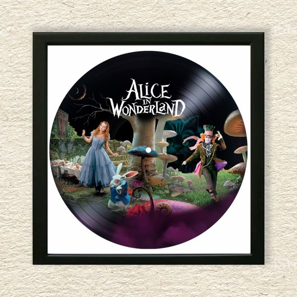 Vinyl Record Decor in a Wooden Frame Alice in Wonderland 14" UF-Frame-M-Alice in Wonderland-1 photo