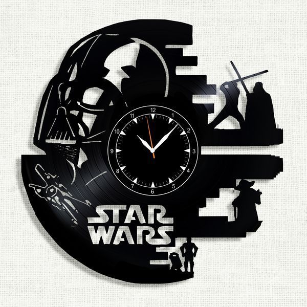 Настінний вініловий годинник Зоряні війни, діаметр 30см Vinyl-Clock-Star Wars-3 фото