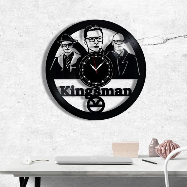 Настінний вініловий годинник Кінгсман, діаметр 30см Vinyl-Clock-M-Kingsman-1 фото