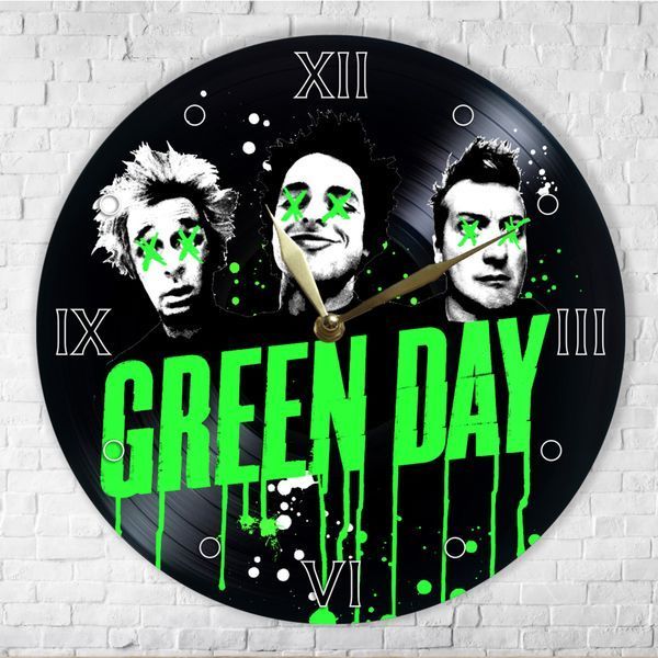 Wall Vinyl Record Clock Green Day 12" UF-Clock-Green Day-1 photo