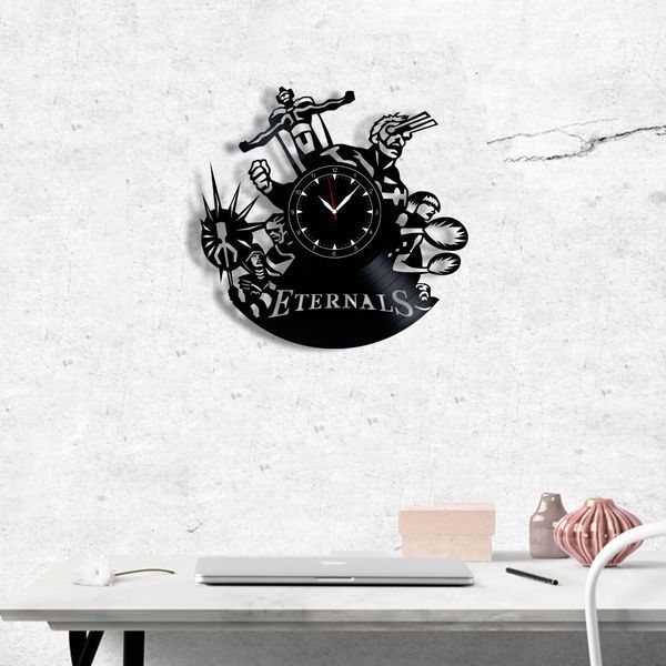 Настінний вініловий годинник Вічні&nbsp;, діаметр 30см Vinyl-Clock-Eternals-1 фото