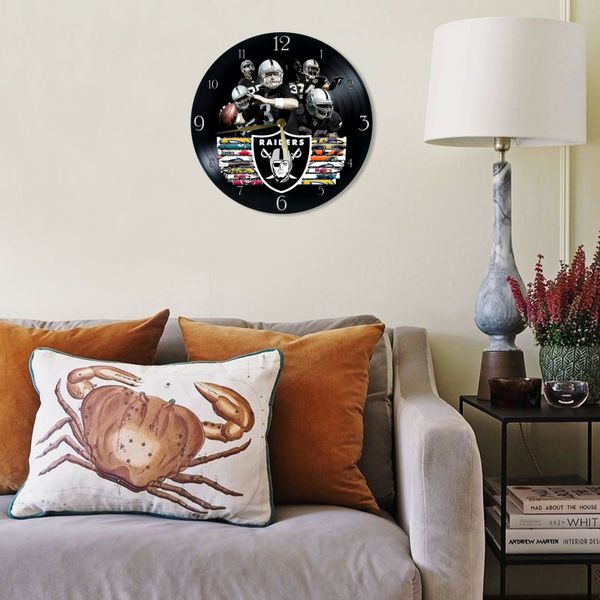 Wall Vinyl Record Clock Raiders 12" UF-Clock-Raiders-2 photo