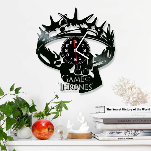 Настінний вініловий годинник Гра престолів, діаметр 30см Vinyl-Clock-M-Game of Thrones-10 фото