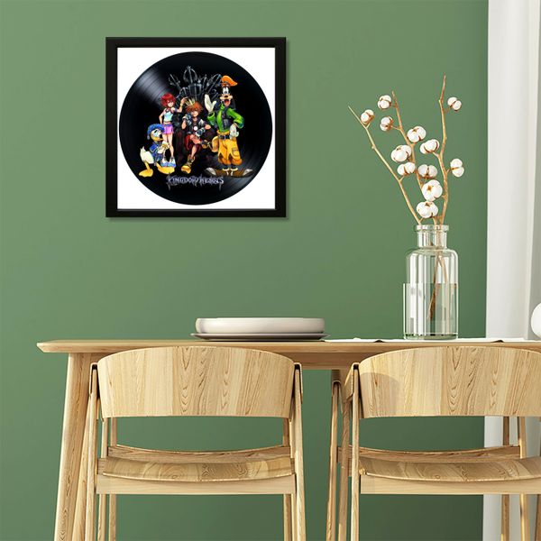 Vinyl Record Decor in a Wooden Frame Kingdom Hearts 14" UF-Frame-Kingdom Hearts-3 photo