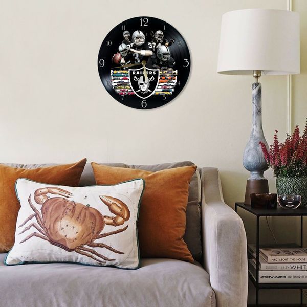 Wall Vinyl Record Clock Las Vegas Raiders 12" UF-Clock-Raiders-2 photo