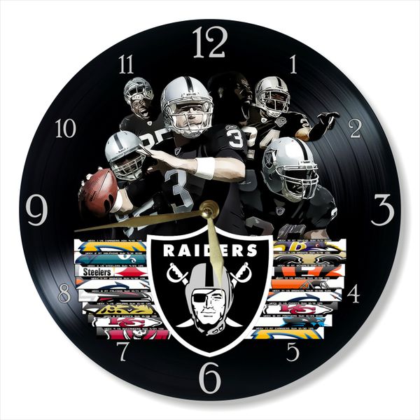 Wall Vinyl Record Clock Raiders 12" UF-Clock-Raiders-2 photo