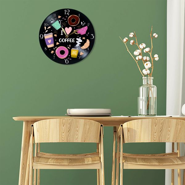 Wall Vinyl Record Clock Coffee 12" UF-Clock-Coffee-2 photo