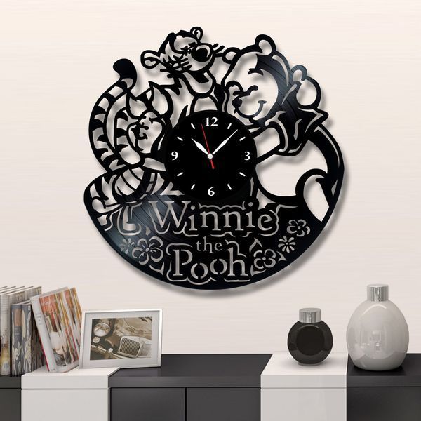 Настінний вініловий годинник Вінні-Пух, діаметр 30см Vinyl-Clock-C-Winnie the Pooh-4 фото