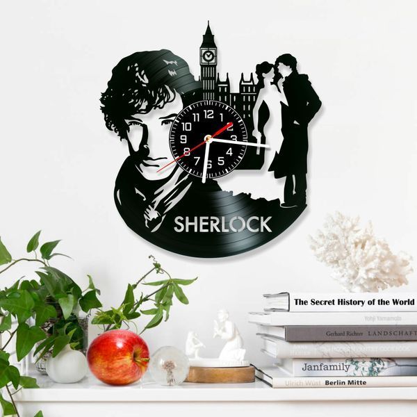 Настінний вініловий годинник Шерлок, діаметр 30см Vinyl-Clock-M-Sherlock-3 фото