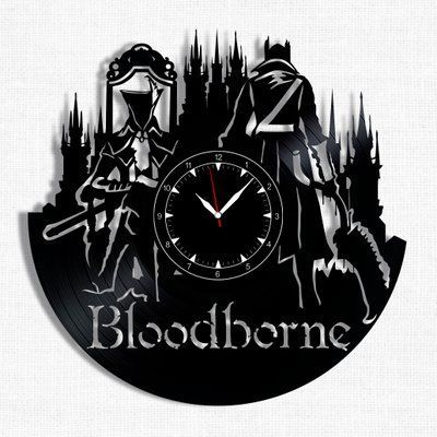 Настінний вініловий годинник Bloodborne, діаметр 30см Vinyl-Clock-Bloodborne-1 фото