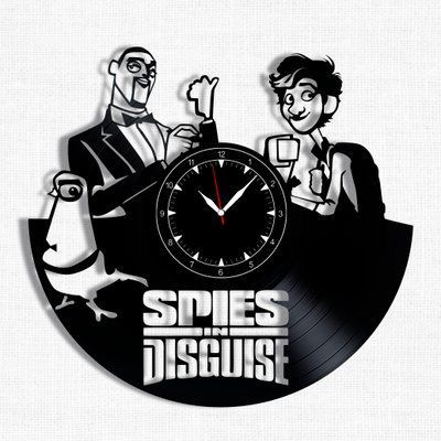 Настінний вініловий годинник Шпигуни під прикриттям, діаметр 30см Vinyl-Clock-C-Spies in Disguise-1 фото