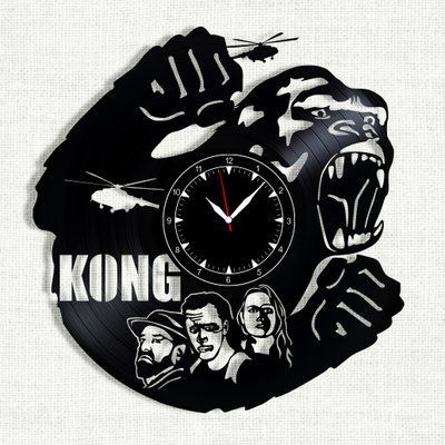 Настінний вініловий годинник Конг, діаметр 30см Vinyl-Clock-M-Kong-1 фото