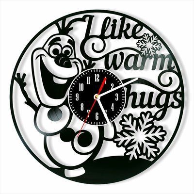 Настінний вініловий годинник Олаф, діаметр 30см Vinyl-Clock-C-Olaf-1 фото