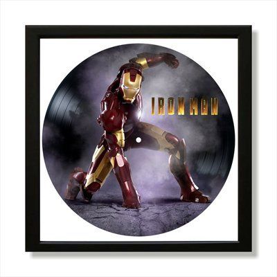 Vinyl Record Decor in a Wooden Frame Iron Man 14" 739-4-1 photo