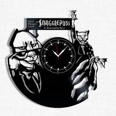 Настінний вініловий годинник Exit Stage Left, діаметр 30см Vinyl-Clock-Exit Stage Left-1 фото
