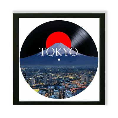 Vinyl Record Decor in a Wooden Frame Tokyo 14" UF-Frame-Tokyo-1-2 photo