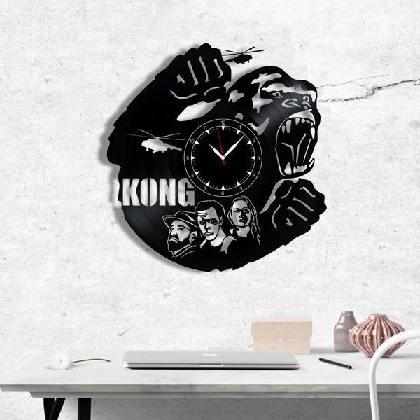Настінний вініловий годинник Конг, діаметр 30см Vinyl-Clock-M-Kong-1 фото