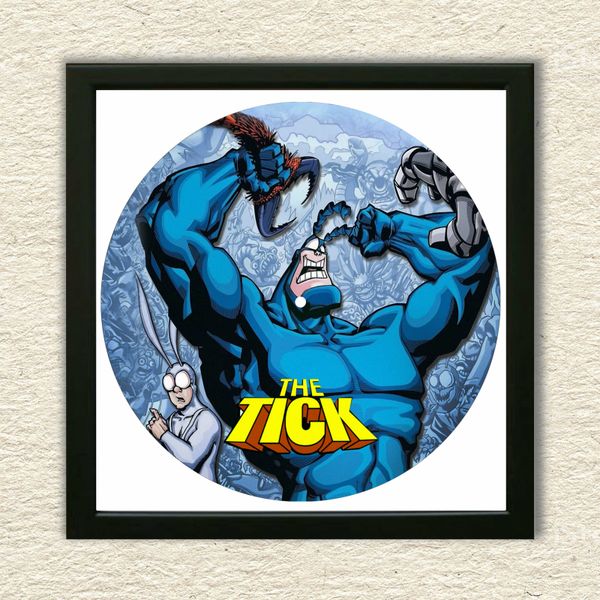 Vinyl Record Decor in a Wooden Frame The Tick 14" UF-Frame-The Tick-2 photo