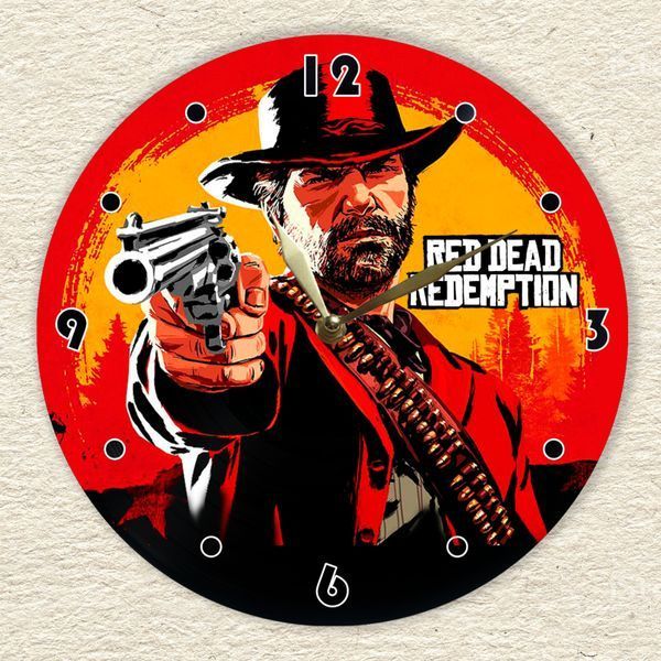 Настінний вініловий годинник Red Dead Redemption, діаметр 30см UF-Clock-Red Dead Redemption-2 фото