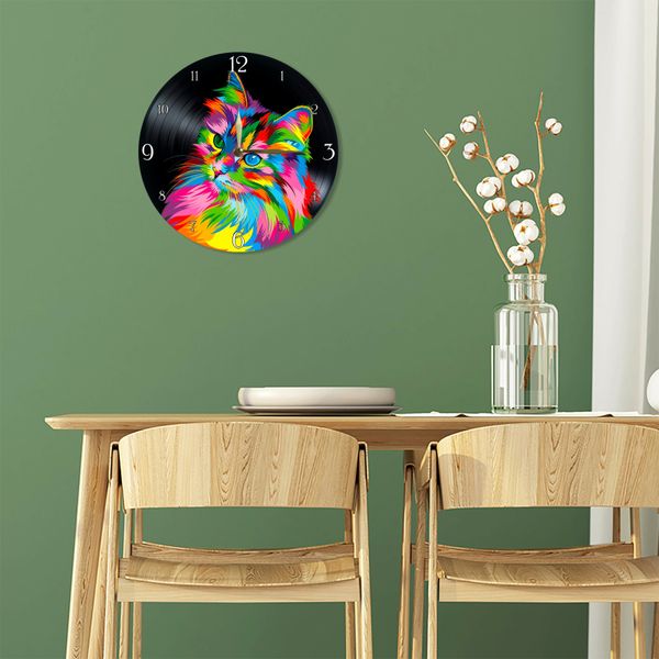 Wall Vinyl Record Clock Cats 12" UF-Clock-Cats-1 photo