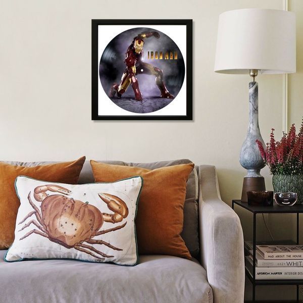 Vinyl Record Decor in a Wooden Frame Iron Man 14" 739-4-1 photo
