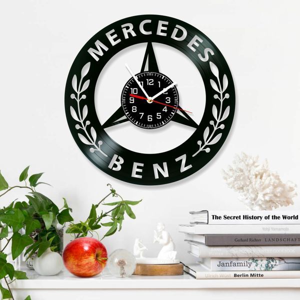 Настінний вініловий годинник Мерседес, діаметр 30см Vinyl-Clock-Mercedes-2 фото