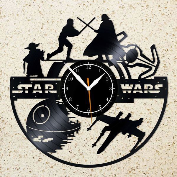 Настінний вініловий годинник Зоряні війни, діаметр 30см Vinyl-Clock-Star Wars-4 фото