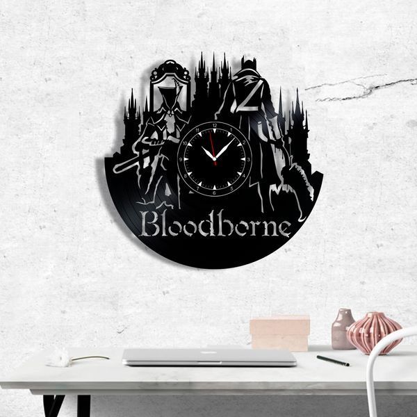 Настінний вініловий годинник Bloodborne, діаметр 30см Vinyl-Clock-Bloodborne-1 фото