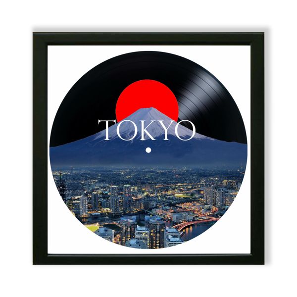 Vinyl Record Decor in a Wooden Frame Tokyo 14" UF-Frame-Tokyo-1-2 photo