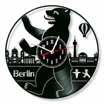 Wall Vinyl Record Clock Berlin 12" 14-1-1 photo