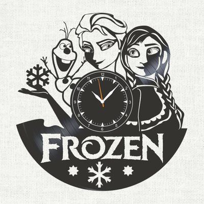 Настінний вініловий годинник Крижане серце, діаметр 30см Vinyl-Clock-C-Frozen-1 фото