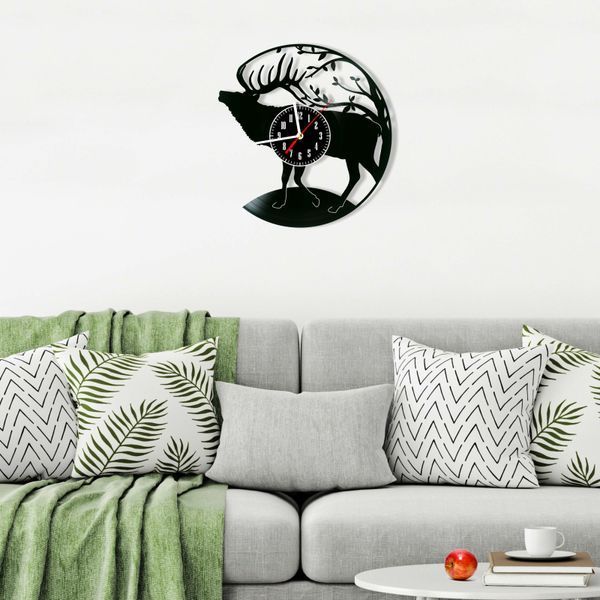 Wall Vinyl Record Clock Deer 12" 76-1-1 photo