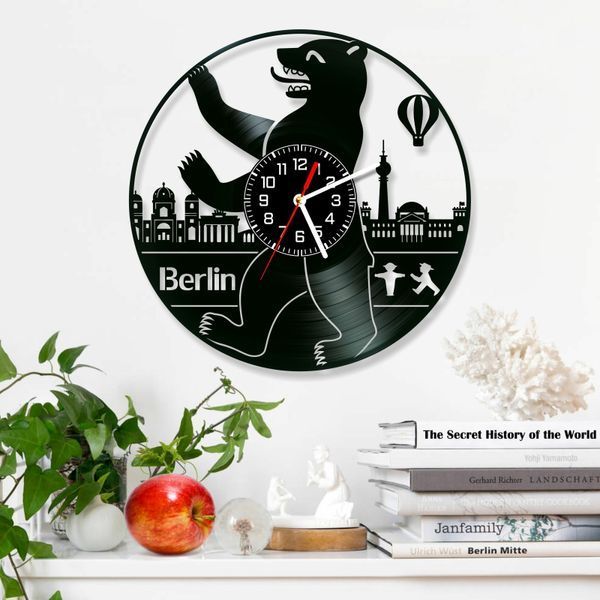 Wall Vinyl Record Clock Berlin 12" 14-1-1 photo