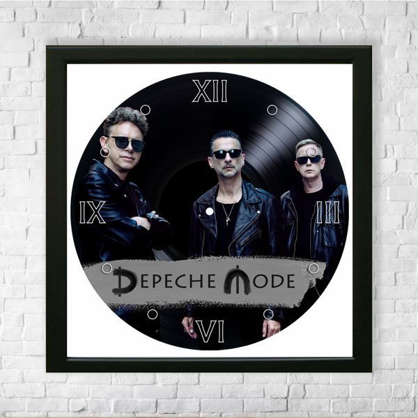 Настінний вініловий декор в дерев'яній рамці Depeche Mode, розміром 36см 520-4-1 фото