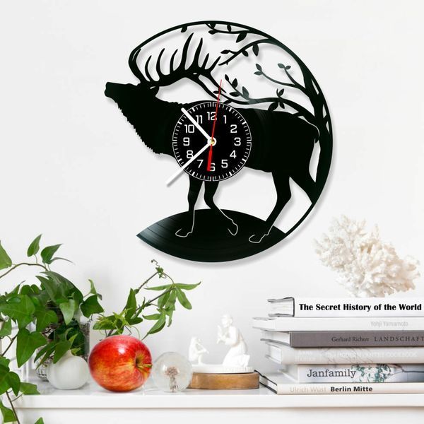 Wall Vinyl Record Clock Deer 12" 76-1-1 photo